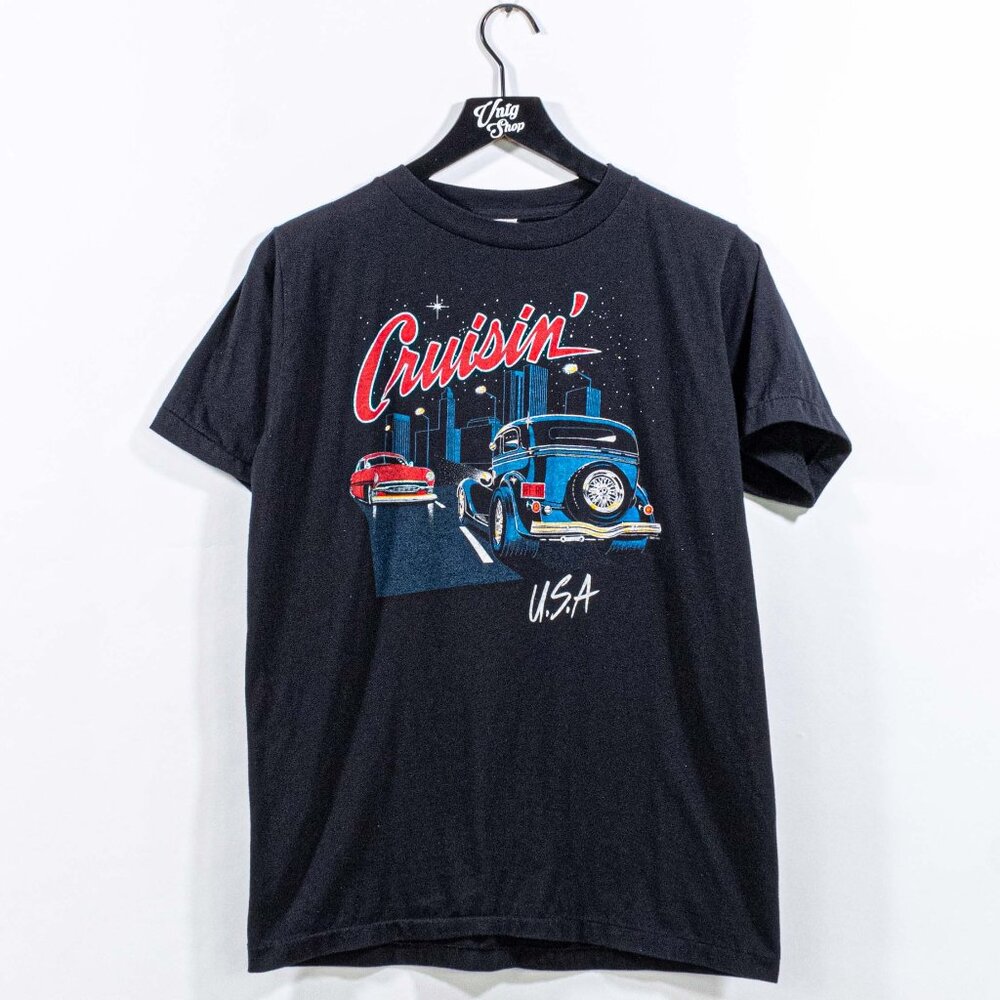 Cruisin USA Hot Rod T-Shirt 1985 Single Stitch Medium VTG 80s Grunge Streetwear